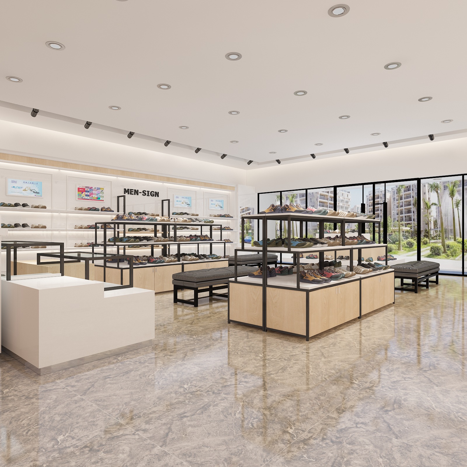 整店输出 鞋店 货架展示柜003