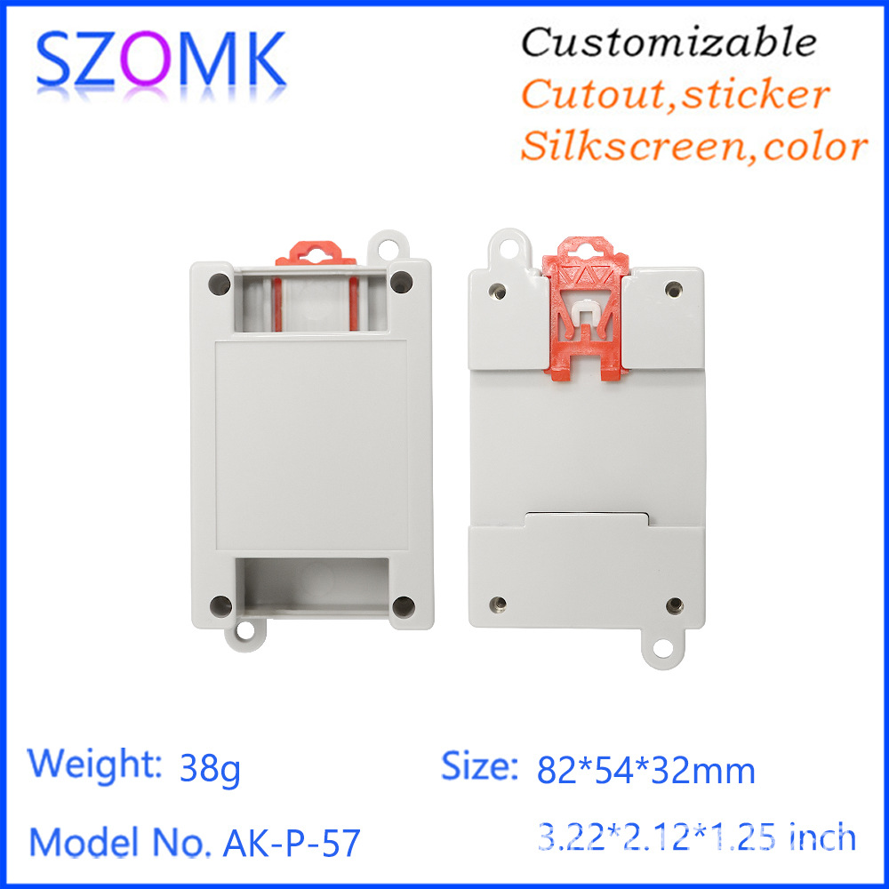 全新塑料标准35导轨 控制器外壳 PLC导轨外壳 工控盒P57 82*54*3