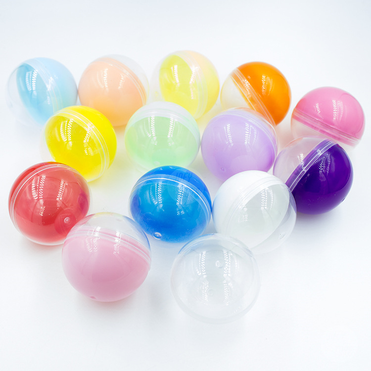 Fuente directa de fábrica color retorcido huevo cáscara 45mm transparente Bola de huevo retorcido cáscara de la máquina de huevo torcido transparente juguete de la máquina en stock al por mayor