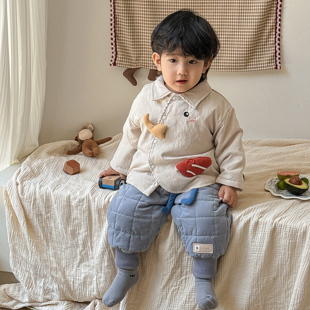 婴幼儿秋冬套装加厚保暖外套夹棉冬装可爱超萌1-3岁男宝宝外出服