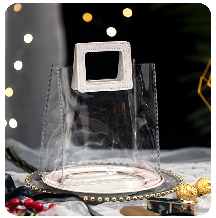 In-stock transparent PVC gift handbags, ins laser gifts, souvenirs, wedding candies, packaging bags with LOGO design pic 11