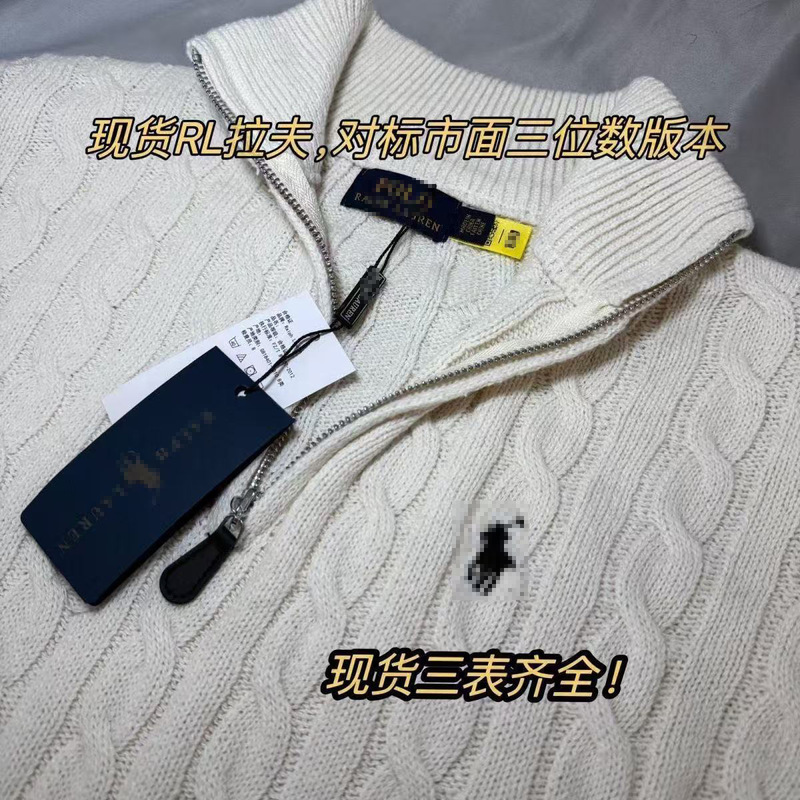 100% Cotton High-Quality Solid Color Half-Zip Stand Collar Animal Embroidery Long-Sleeve Knit Sweater, High-End Versatile Version