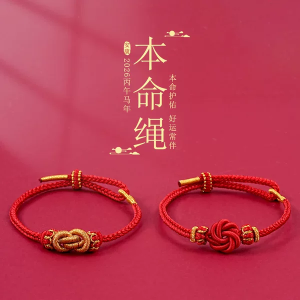New colorful red string bracelet for the zodiac year, can be worn as an accessory, DIY gift for men and women, handmade woven bracelet