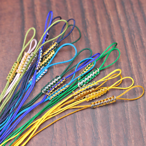 Silver and Gold Colored Thread No. 73 Flat Knot Pull Ring DIY Pendant Necklace Tail Line Keychain Accessory Fake Hoop Material Wholesale