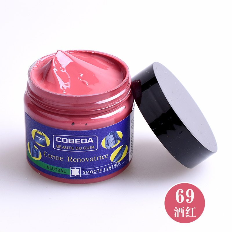 Venta directa de fábrica kangbida agente de coloración de cuero sofá bolsa de cuero para colorear zapatos de cuero de reparación de desgaste color suplemento crema