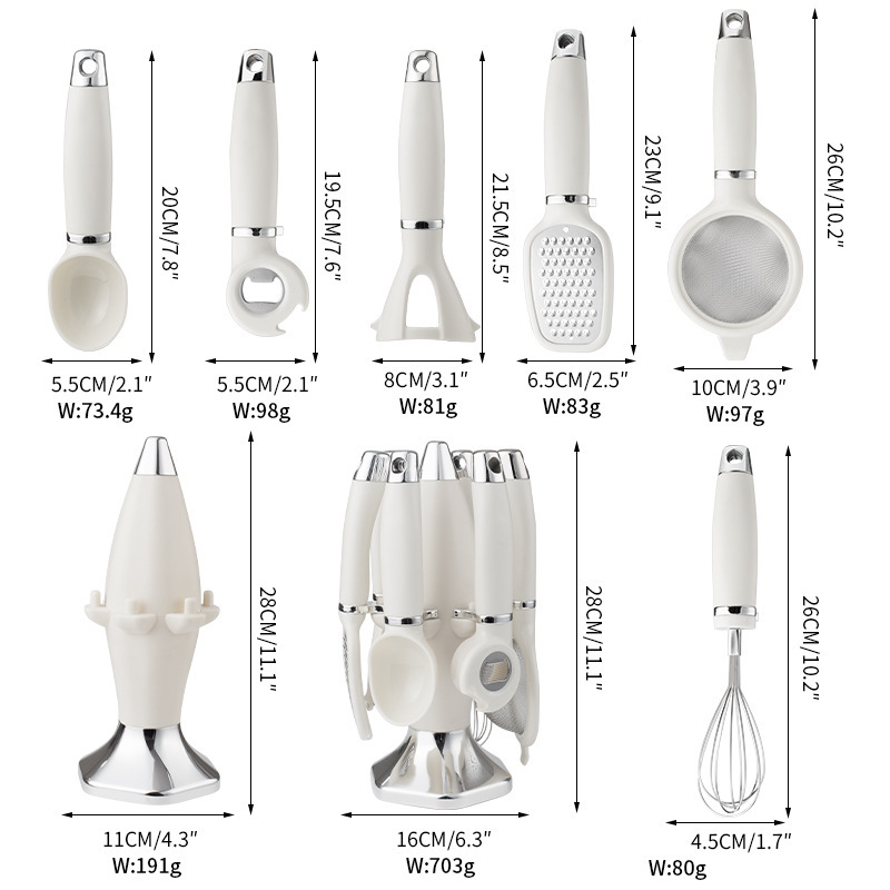 Utensilios de cocina multifuncionales, lanzacohetes, cocina casera de siete piezas, cuchillo de cocina, batidor, rallador, stock al por mayor
