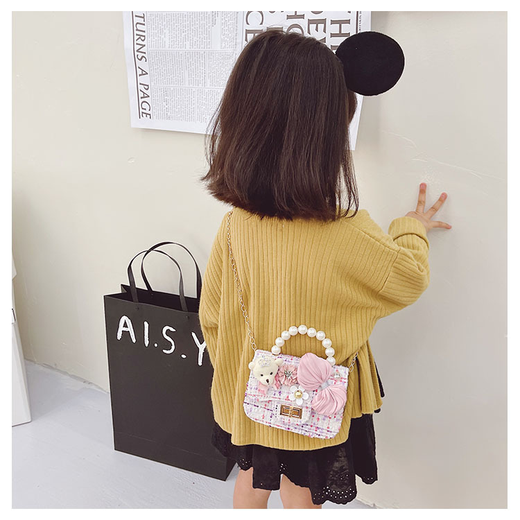 Children's One-shoulder Diagonal Bag Pearl Portable Coin Purse Bear Bow Cute Accessory Bag Wholesale display picture 40