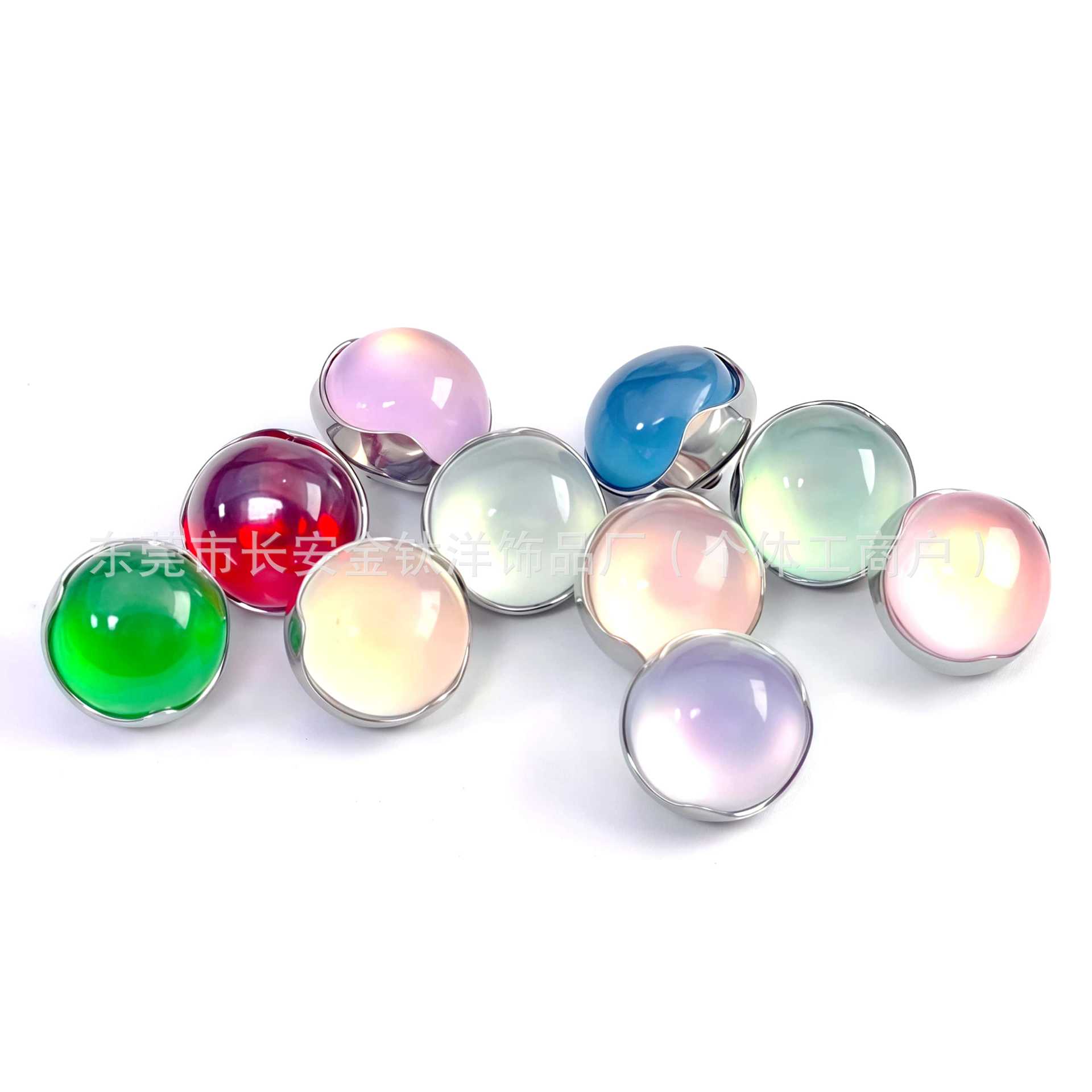 F136 Titanium Wavy Edge Light Cat's Eye Stone Ear Stud Lip Nail Nose Nail Ear Bone Stud G23 Titanium Alloy Piercing Jewelry detail image 8