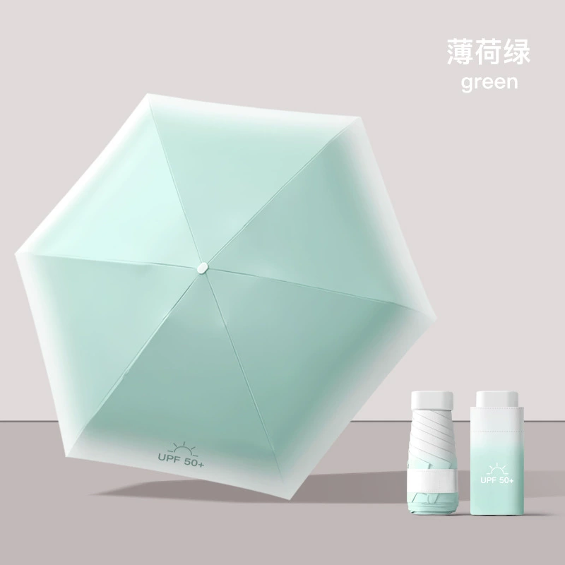 Umbrella solar-powered, small capsule, increased thickness, sun protection, UF-protection, gradient