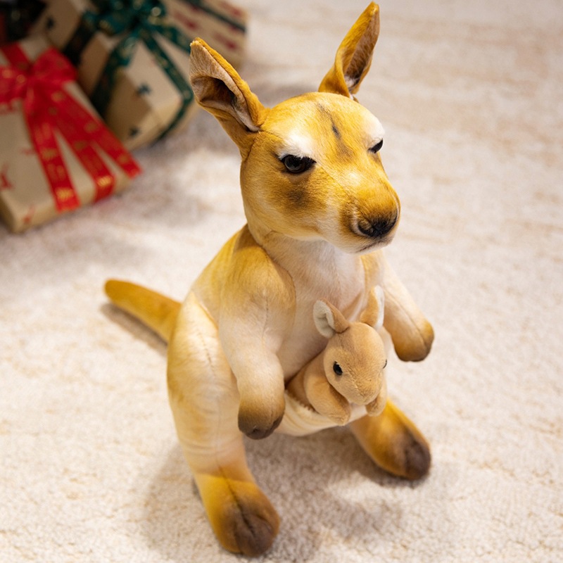 Simulación transfronteriza canguro juguetes de peluche canguro madre e hijo muñecas animales accesorios regalo de cumpleaños para niños
