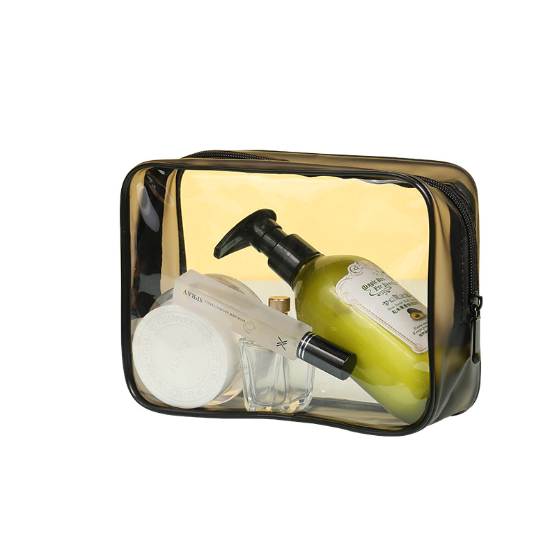 Moderno simple negro de gran capacidad de plástico de PVC bolsa de lavado multifuncional bolsa de almacenamiento de artículos de tocador