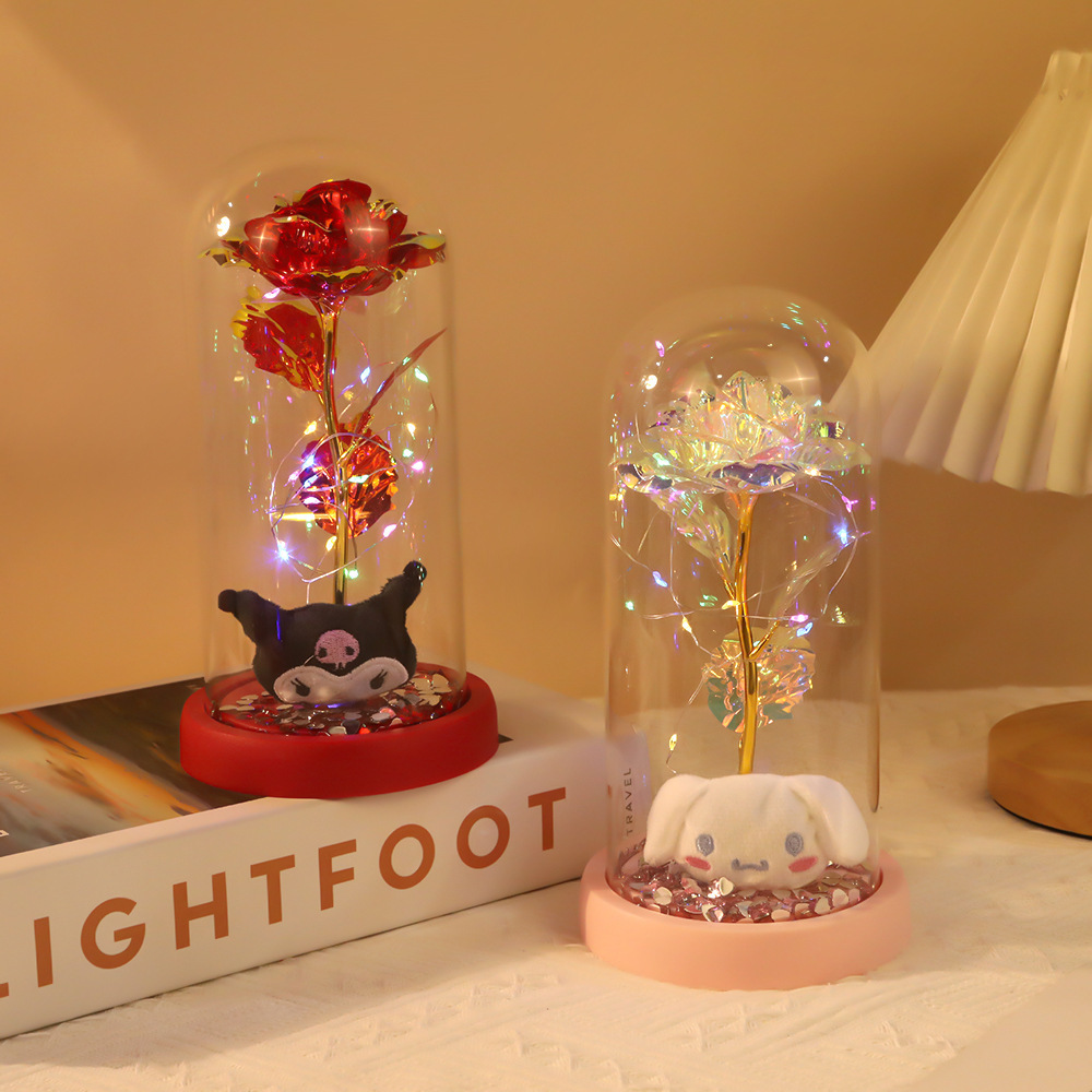 Hermosas flores de la eternidad de Kolomi, rosas de San Valentín, regalos creativos transfronterizos, pequeños regalos de vidrio para novia