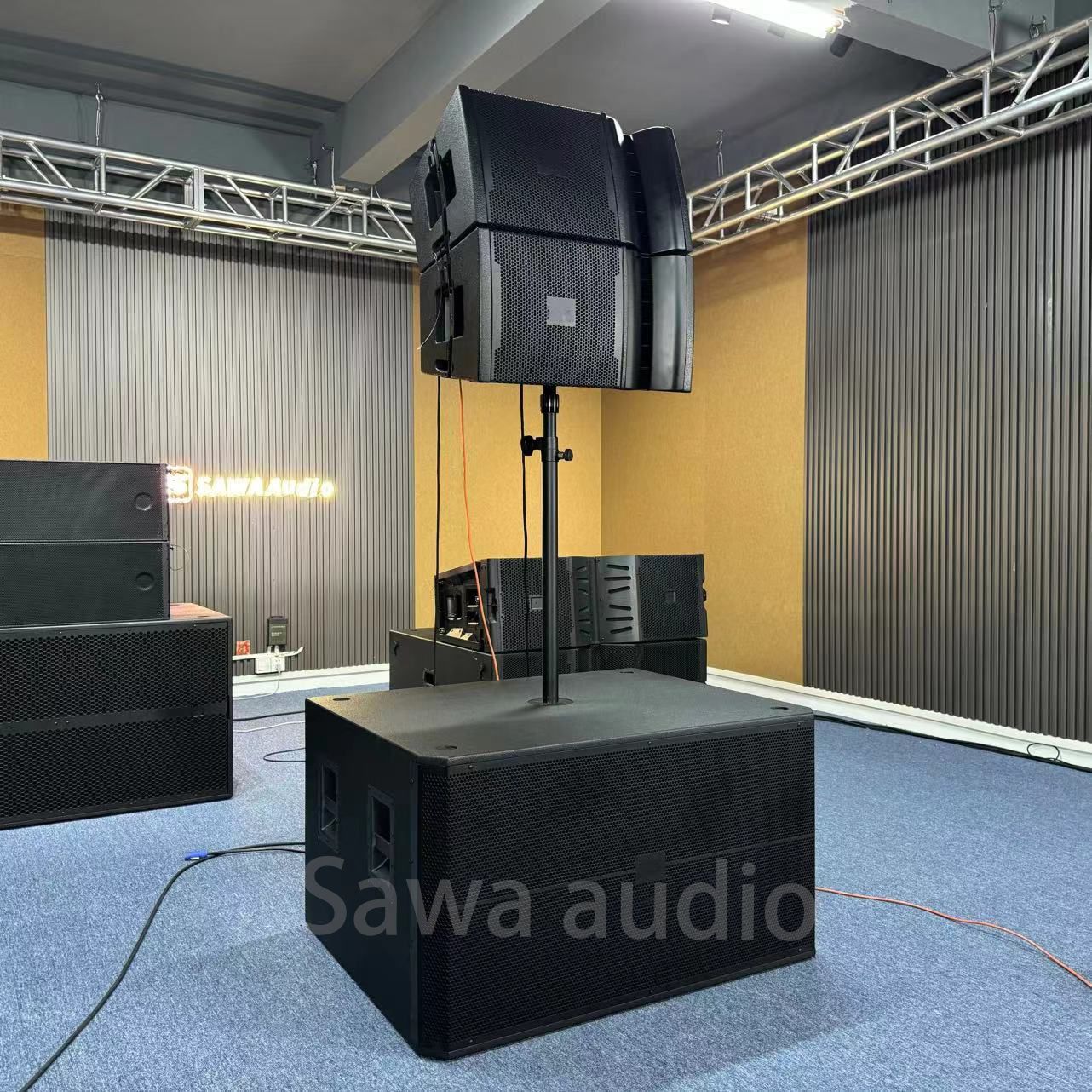 Doble 18 pulgadas subwoofer altavoces profesionales al aire libre altavoces de alta potencia conferencias bar escenario sonido de matriz lineal