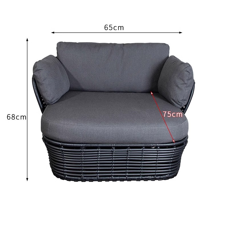 Sofá de caña al aire libre impermeable y protector solar sala de estar patio jardín terraza balcón al aire libre ocio trenzado muebles de silla de caña