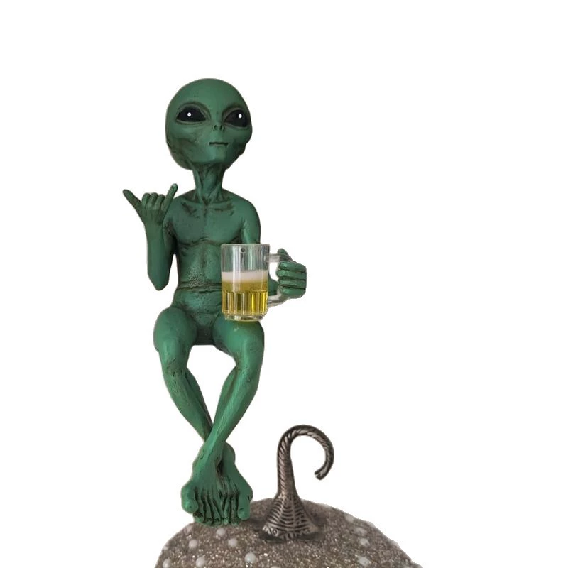 Инопланетное пивное питье statue, забавная и юмористическая космическая декорация, идеальный подарок и креативный декор для поклонников научной фантастики
