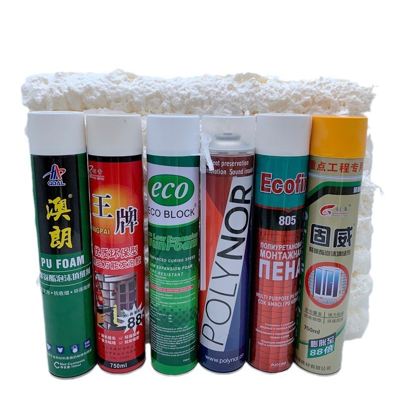 定制出口发泡胶聚氨酯泡沫填缝剂发泡剂泡沫胶750ml500ml300ml源