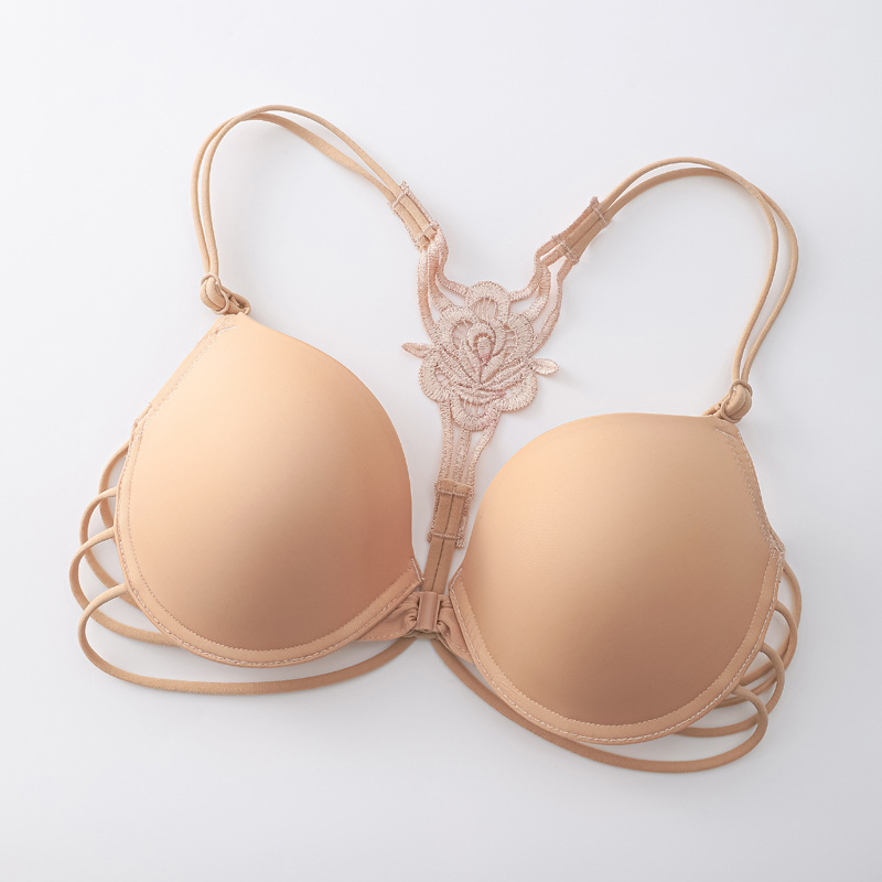 El comercio exterior sostén de la parte delantera de la hebilla de la moda sexy ropa interior de la niña lisa sin marcas de verano de espalda