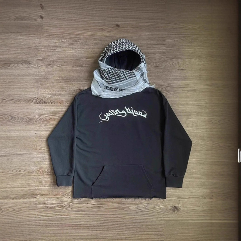 European and American Cross-Border Export Autumn and Winter New Hooded Sweatshirt Headscarf Design Trendy Brand Fashion Stylish Street Sweatshirt for Men and Women