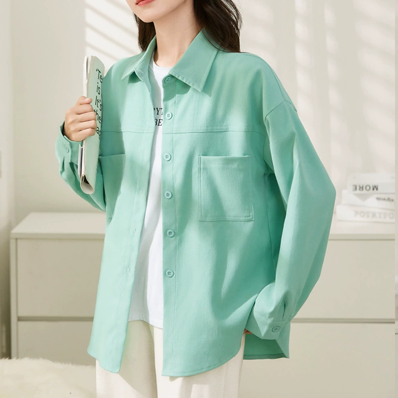 Пальто-блузка Processing Custom 2023 Осень-зима Новый свободный наборный топ с длинными рукавами и нишевой Топ