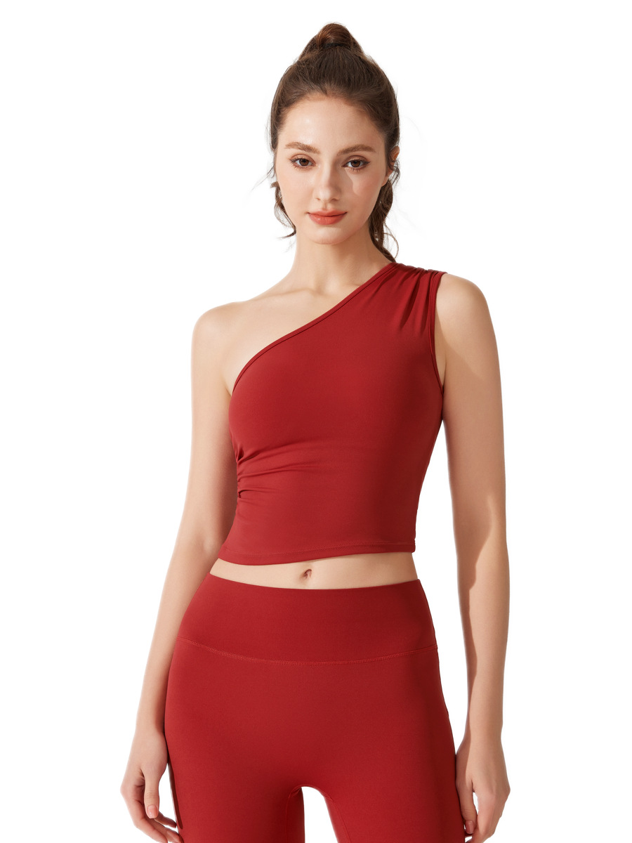 Traje de yoga sin tirantes antibacteriano transfronterizo, top plisado, ropa interior deportiva, chaleco trasero, sujetador sin mangas, ropa de fitness