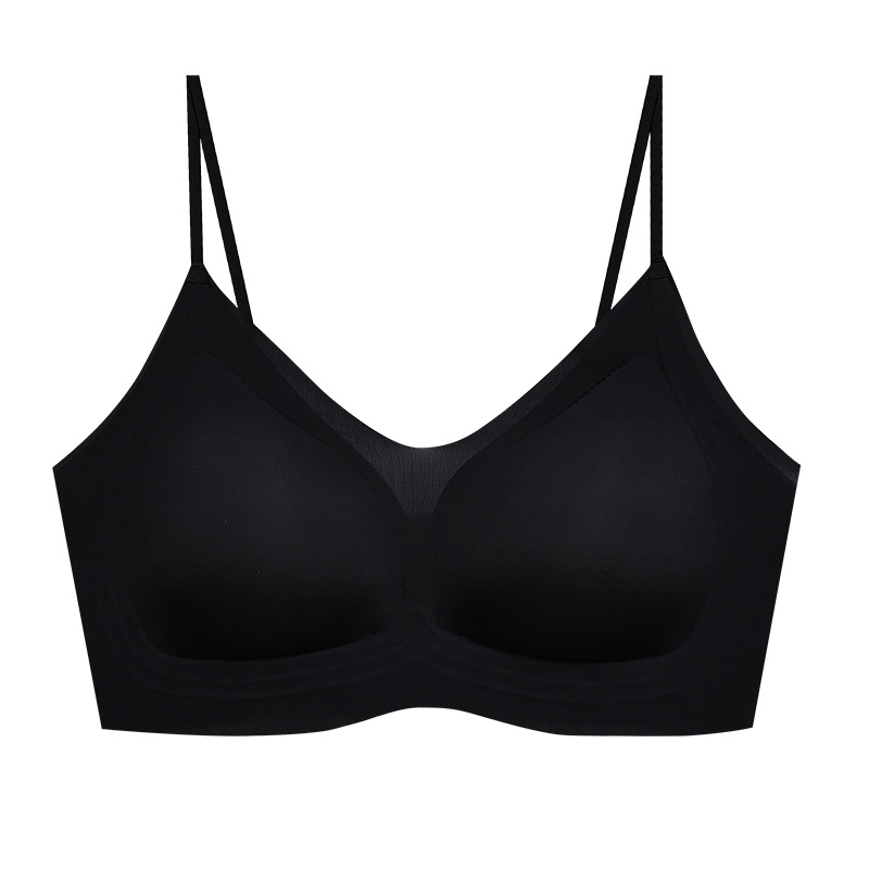 Super delgada ventilación de hielo fija taza cinturón de belleza cojín de pecho ropa interior sin marcas de mujer chaleco delgado acondicionamiento físico cinturón de hombro delgado bra