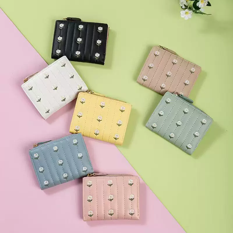 跨境代贴代发外贸钱包简约wallet女士小钱包时尚短款ins简约迷你