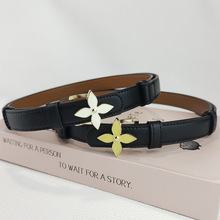 设计感小花皮带女士时尚百搭束腰装饰配牛仔裤内扣腰带2025新款