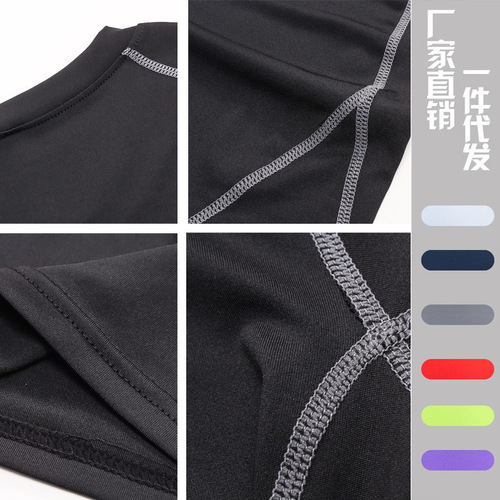 Cross-border sports fitness suit men's running equipment quick-drying breathable fitness clothes basketball high-elastic training pants tights