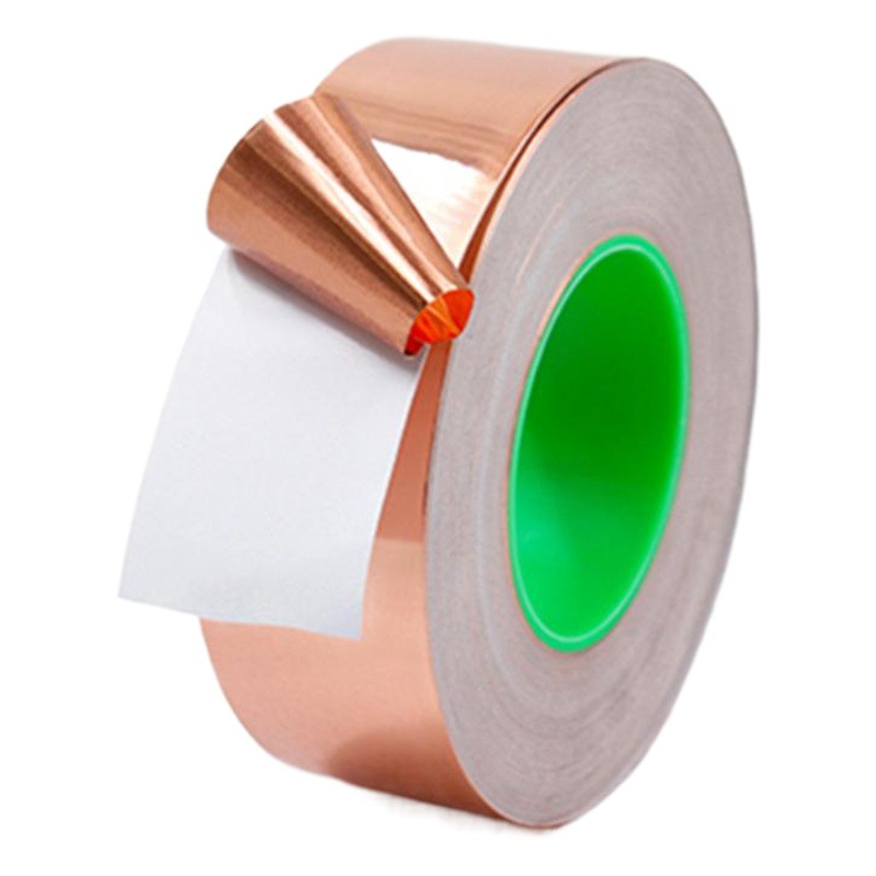 Puro cobre de doble cara cinta de hoja de cobre conductor de alta temperatura de cobre resistente cinta de hoja de señal de blindaje a prueba de radiación anti-RFID NFC