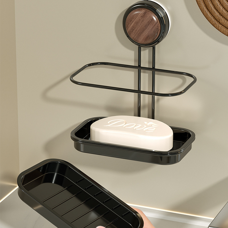 Caja de jabón ventosa tipo de pared sin perforación caja de jabón estante de almacenamiento de baño doméstico drenaje lavabo almacenamiento al por mayor image 4