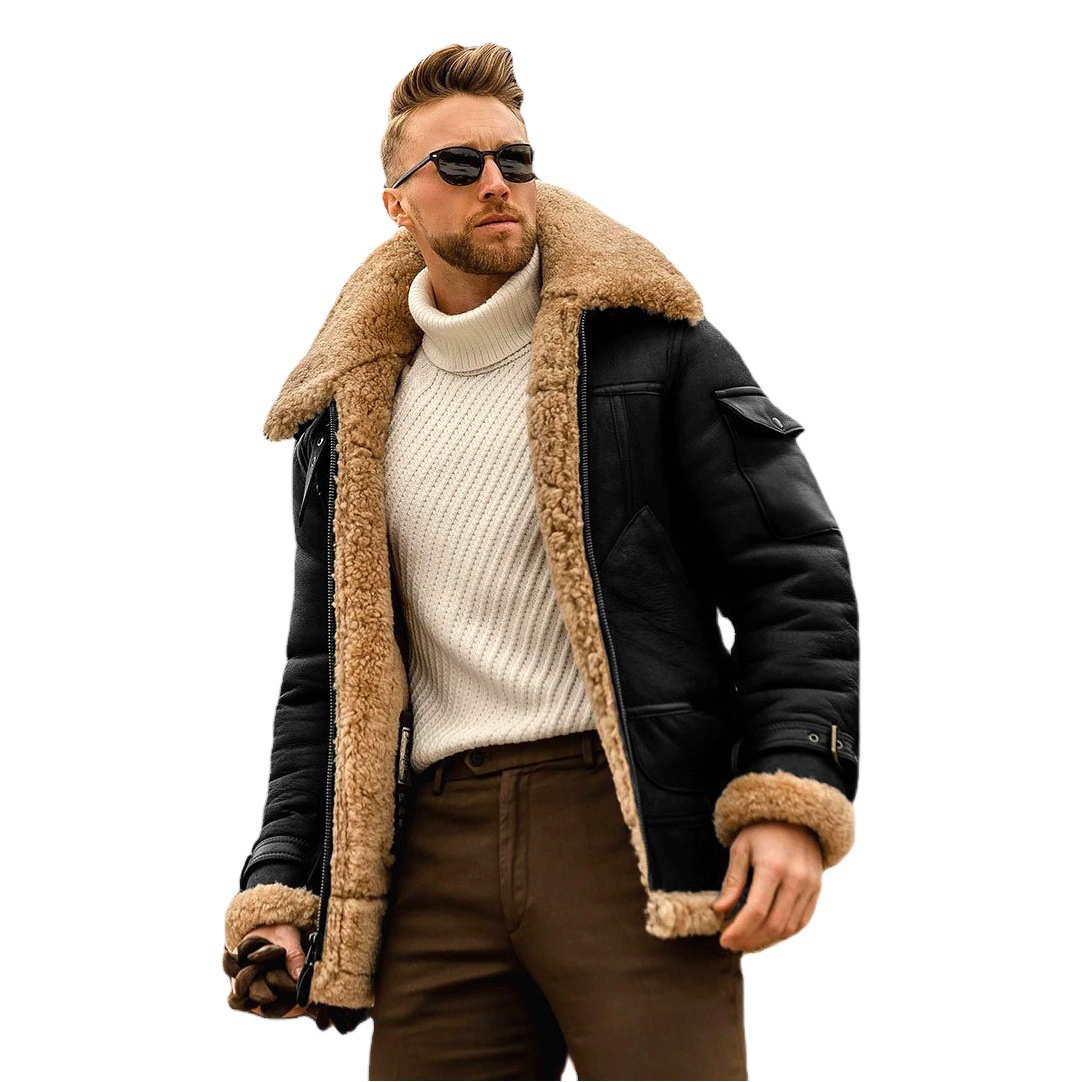 2021 осень и зима Новая меховая одна мужская куртка Amazon длинное Внешняя торговля оптом eBay толстое пальто