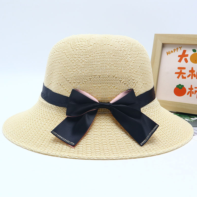 Nuevo sombrero de paja para mujer, sombrero de playa junto al mar, sombrero para el sol de verano de moda salvaje, protector solar, sombrero para el sol de protección UV