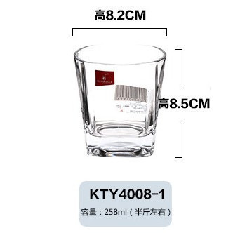 Lizun taza de cerveza de vidrio recta taza de té taza de bebida taza de cristal octogonal taza de agua copa de vino blanco