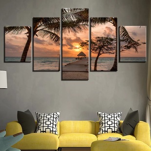 Hyundai Simprocement Five Linerian Demon Spitfire Sofa Background Wall Decoration Painting Oil Painting