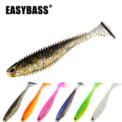 路亞餌 螺紋魚假餌6.5cm 7.5cm 雙色軟餌T尾假餌跨境廠家直銷