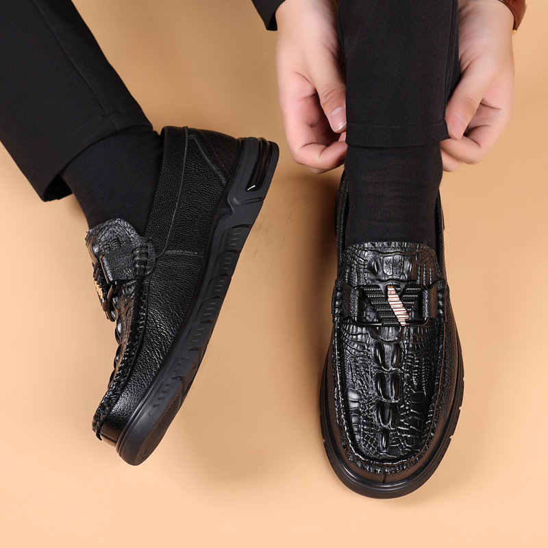 Primavera de piel de cordero nuevos zapatos casuales de cuero para hombres zapatos de conducción de cuero grueso zapatos de conducción de hombres zapatos de soja transpirables zapatos de hombre