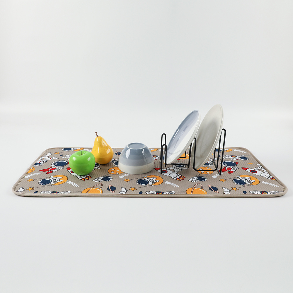 Transfronterizos venta caliente microfibra esterilla de bar impresa absorción de agua aislamiento de la almohadilla de comedor absorción de agua secado rápido esterilla multifuncional