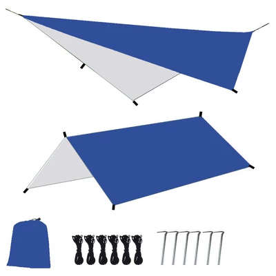 Avtomobil yan çətirləri — Uv-Resistant - special-offer-blue-with-silver-coating-on-the-back-no-canopy-pole-140100cm-without-accessories-floor-mat