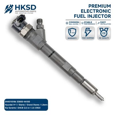 0445110186 33800-4A000, suitable for H-1, Hyundai, Kia Sorento 2.5 CRDi fuel injectors