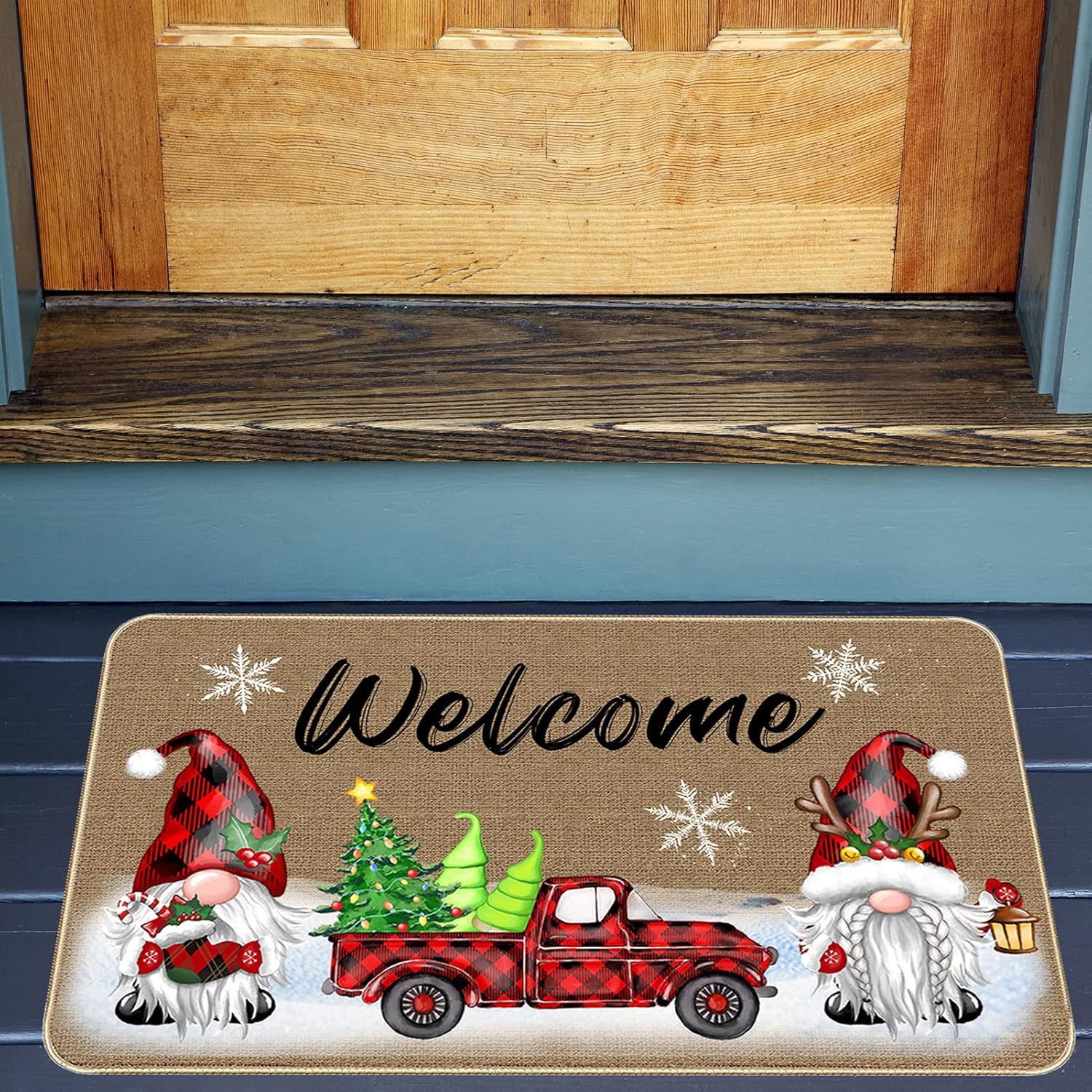 Transfronterizos nuevas alfombras de Navidad decoración puerta de entrada alfombras de baño alfombras de puerta al por mayor