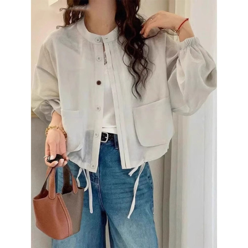 Cotton and linen coat women's short European 2025 new fashion versatile casual high-end sunscreen jacket A3968