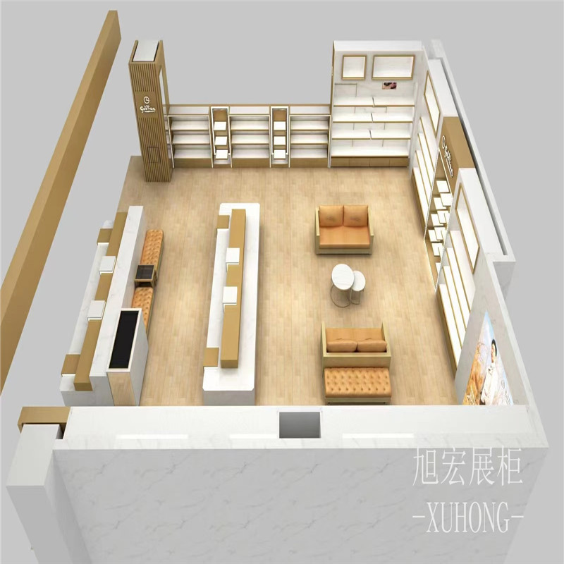 定制商场鞋帽展示柜 休闲鞋展柜直播间展示台厂家免费出图服装柜