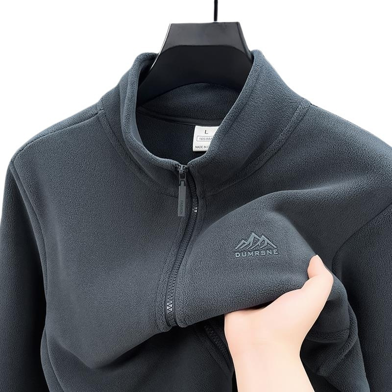 Romon Outdoor For Men 2025 Autumn/Winter Double-Sided Fleece Lined Jacket With Stand-Up Collar And Inner Lining By Ligo_voghion.com