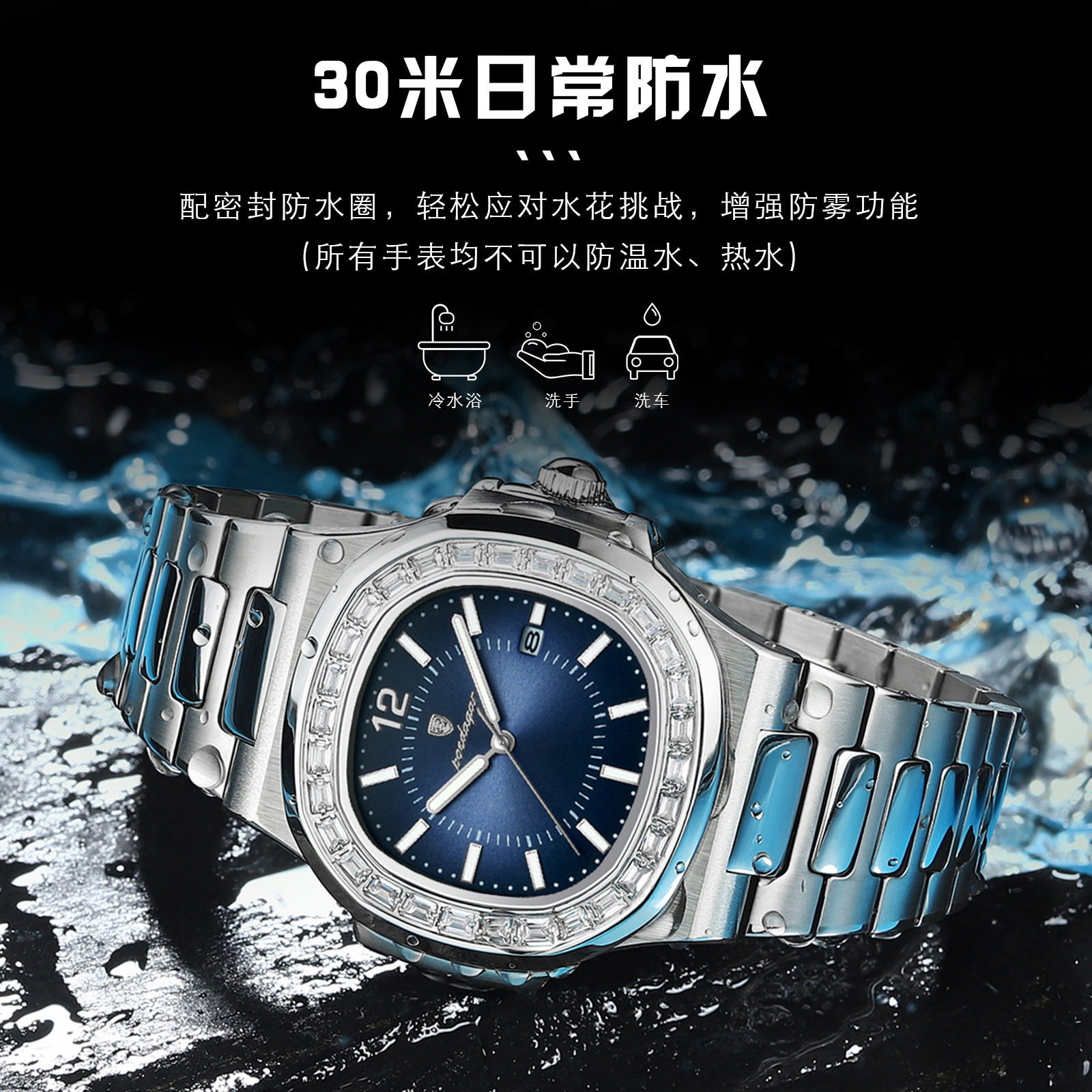 Marca Suiza reloj de lujo para hombre nuevo reloj de cuarzo de moda ultrafino transmisión en vivo Comercio exterior popular entrega de una pieza