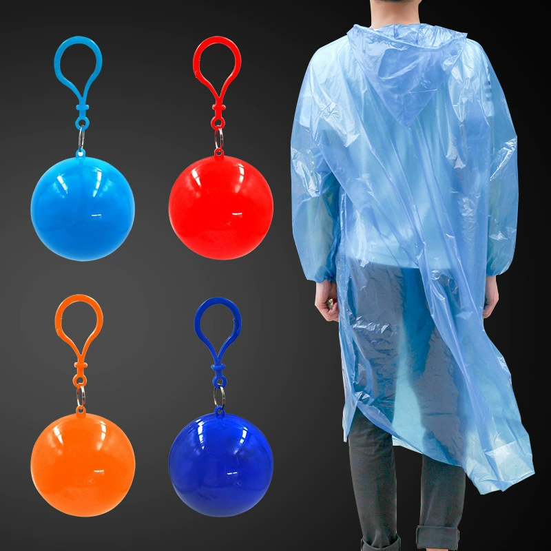Одноразовый дождевик, портативный утолщенный сферический дождевик, компрессионный шар, непромокаемый длинный пончо, портативный уличный дождевик, шар