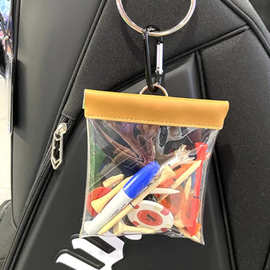 一件代发高尔夫球钉包 透明PVC小球钉包便携口红耳机弹片夹零钱包
