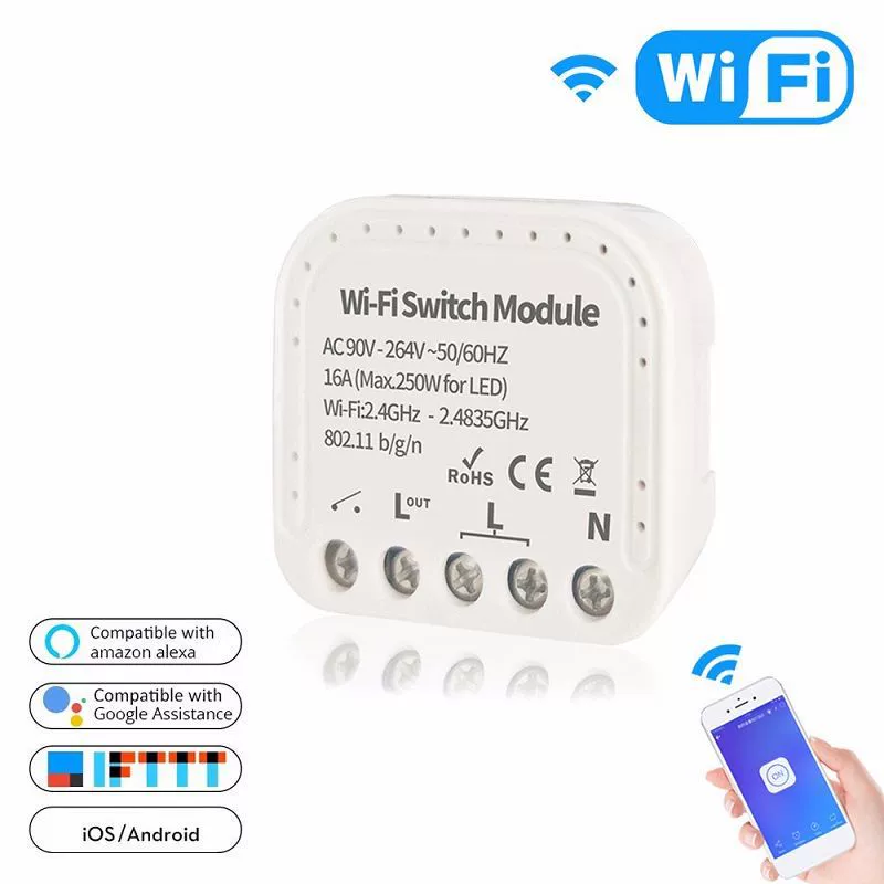 TUYA WIFI Smart Switch 16A Двойное управление MINI Дистанционное синхронизация Голосовое управление Amazon Внешняя торговля Взрывы