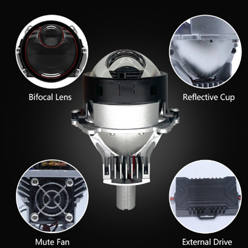 alta potencia doble lámpara P70 lente alta luz alta y baja luz integrada faro LED de automóvil