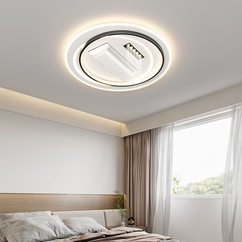 Modern full-spectrum leafless fan lamp living room lamp hall main lamp minimalist bedroom restaurant lamp Zhongshan home lighting decoration