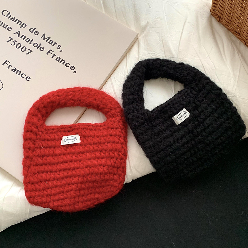 Sal de chicas diarias con bolsas de mano coreanas de color sólido, bolsas de color caramelo de alto nivel de invierno y otoño